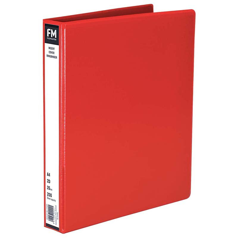 FM A4 Overlay Insert Cover Ring Binder 2x 26mm rings - Multi colours