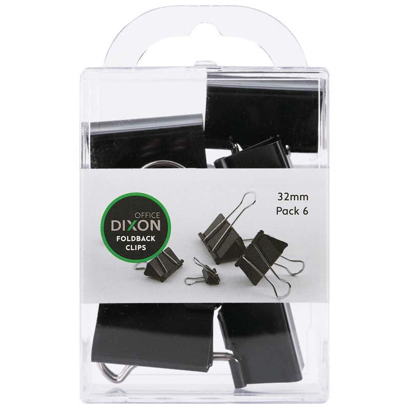 Dixon Foldback Clips 32mm (6 Pack)