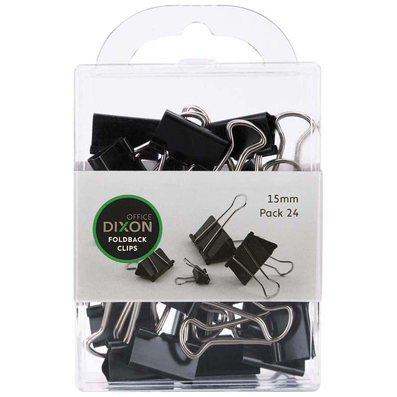 Dixon Foldback Clips 15mm (24 Pack)