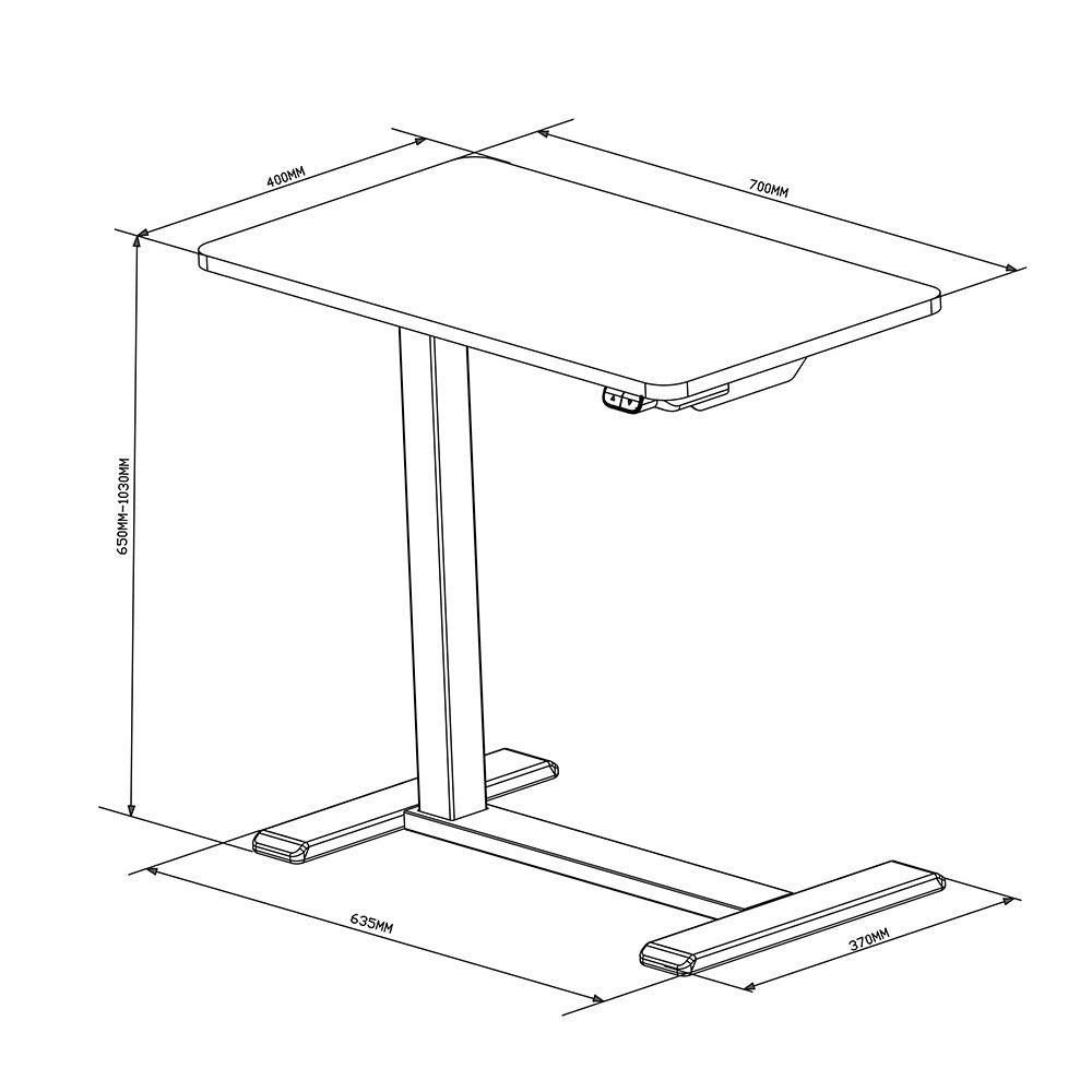 Malmo Electric Height Adjustable Laptop Desk - Home Office Space NZ