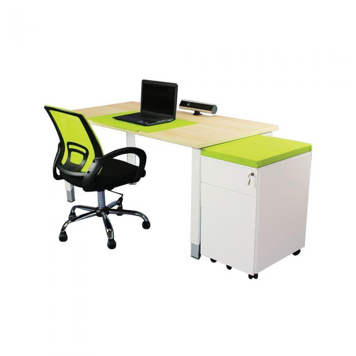 Oblique Single Straight Desk (Adjustable Height) - Home Office Space NZ