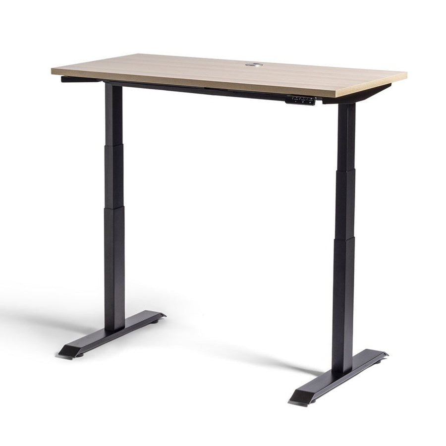 Rise Electric Height Adjustable Desk - Black / Autumn Oak - Home Office Space NZ