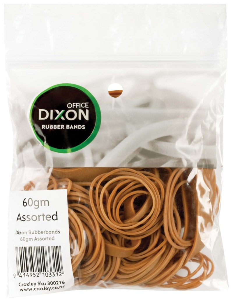 Rubber Bands 60gm Assorted Sizes - Home Office Space NZ